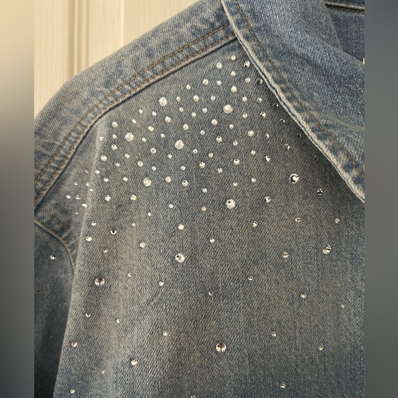 Universal Thread Rhinestone Embellished Denim Shacket - Picture 4 of 7